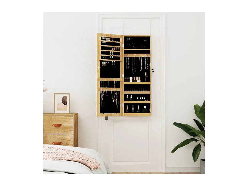 Sieradenkast met wandspiegel 37,5x10x106 cm