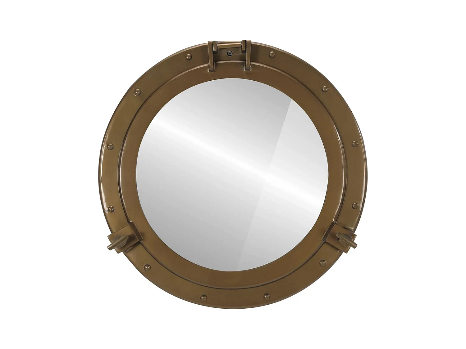 Patrijspoortvormige wandspiegel Ø50 cm aluminium en glas