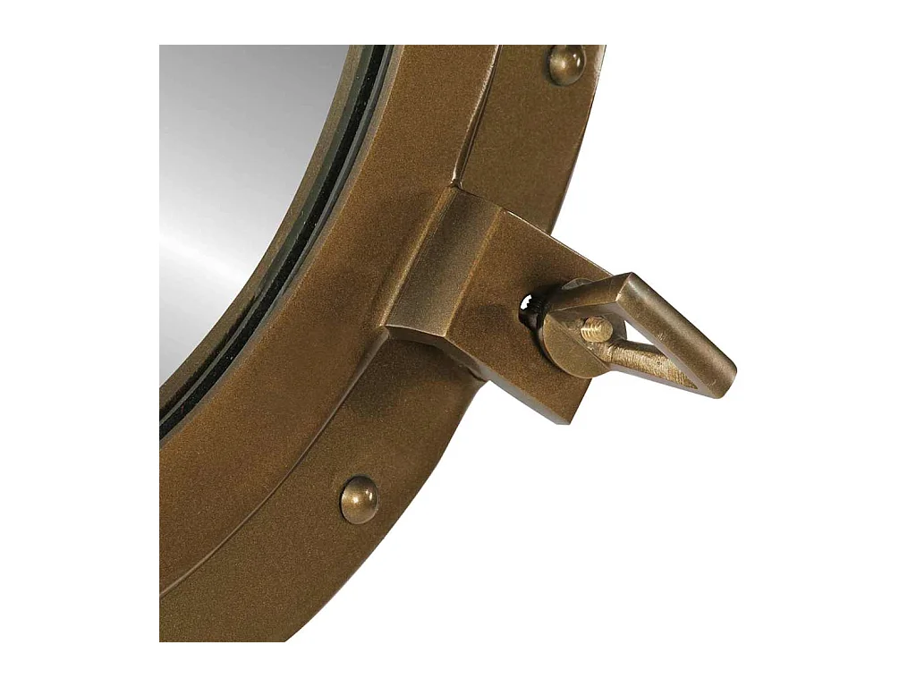 Patrijspoortvormige wandspiegel Ø50 cm aluminium en glas