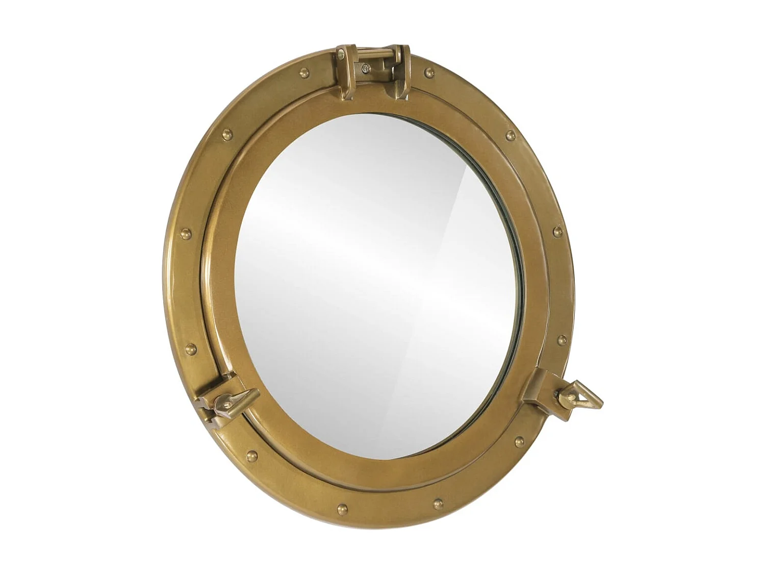 Miroir en forme de porthole mural Ø50 cm aluminium et verre