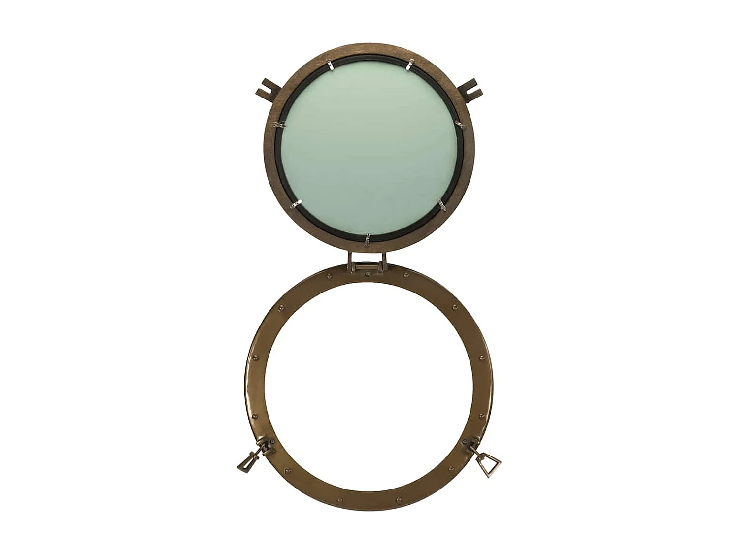 Miroir en forme de porthole mural Ø50 cm aluminium et verre