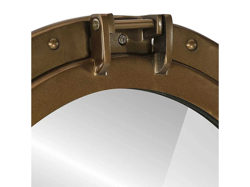 Miroir en forme de porthole mural Ø50 cm aluminium et verre