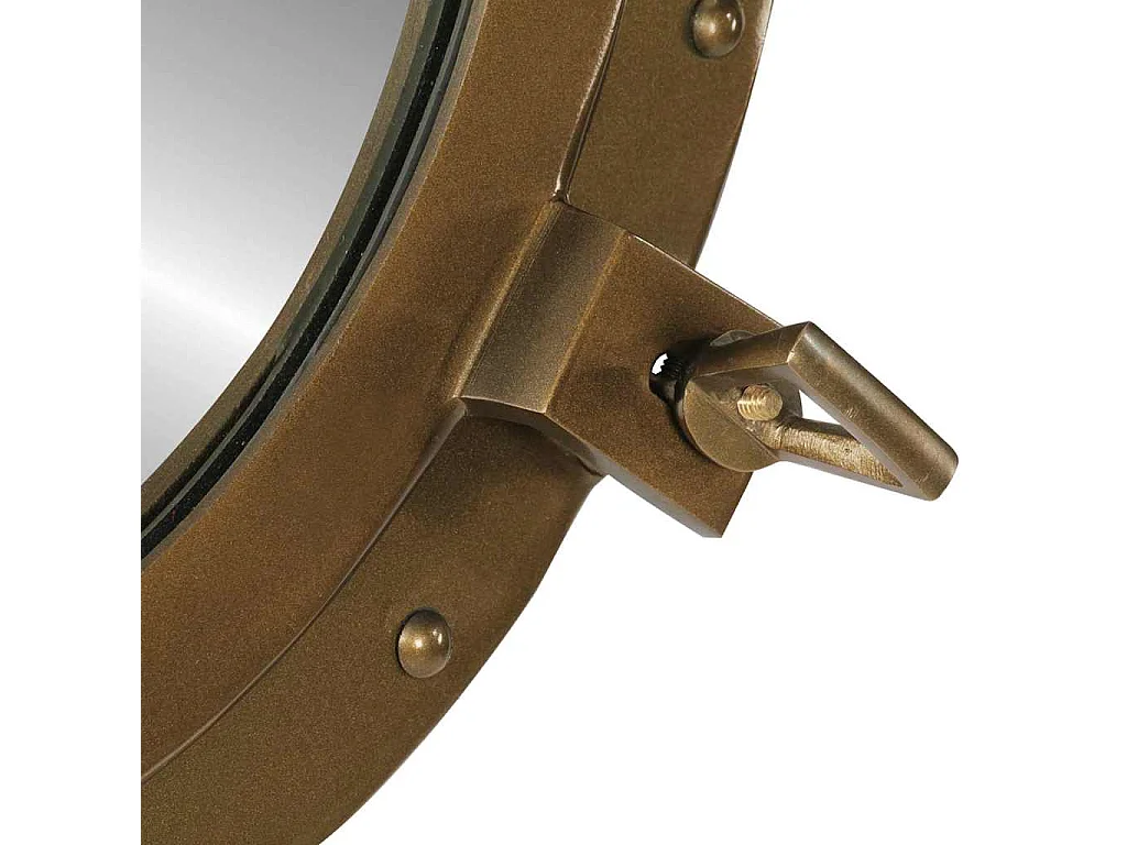 Miroir en forme de porthole mural Ø50 cm aluminium et verre