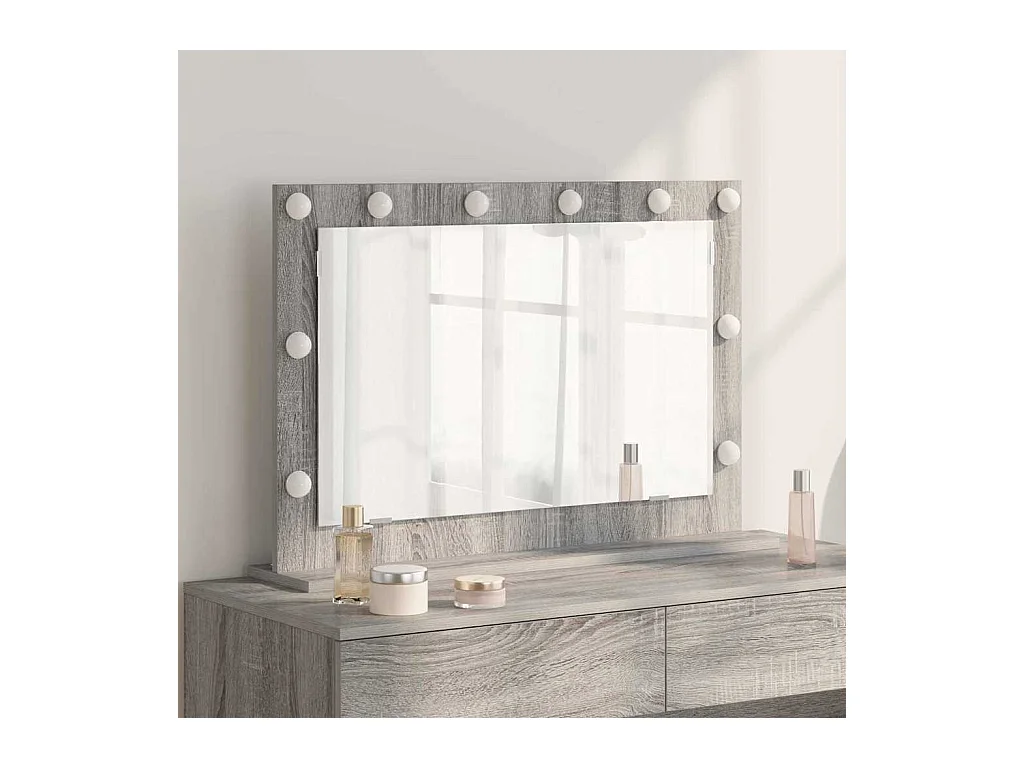 Miroir de vanité avec miroir Gris Sonoma 80 x 55 x 18 cm