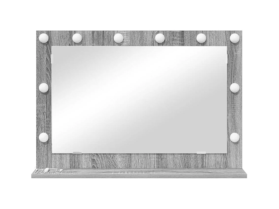 Miroir de vanité avec miroir Gris Sonoma 80 x 55 x 18 cm