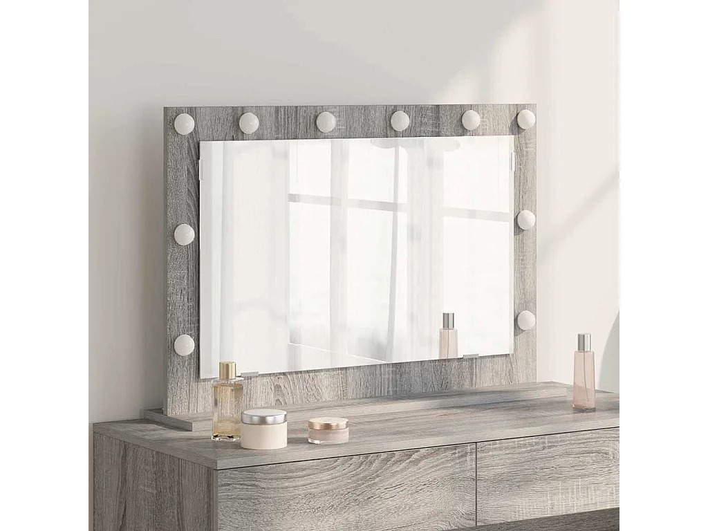 Miroir de vanité avec miroir Gris Sonoma 80 x 55 x 18 cm