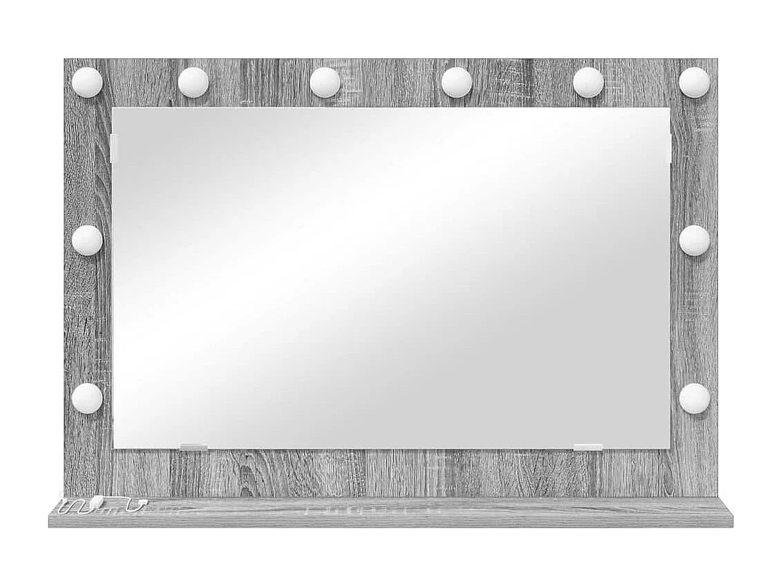 Miroir de vanité avec miroir Gris Sonoma 80 x 55 x 18 cm