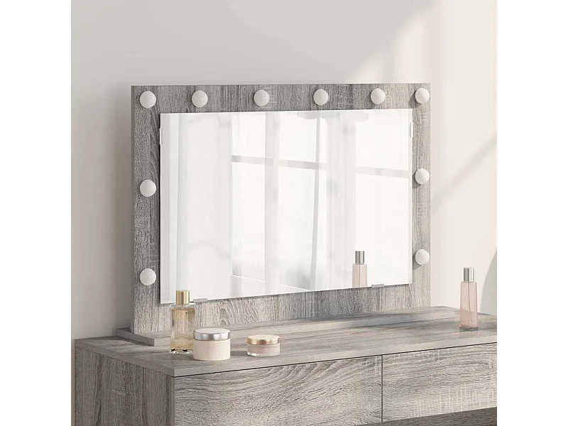 Miroir de vanité avec miroir Gris Sonoma 80 x 55 x 18 cm