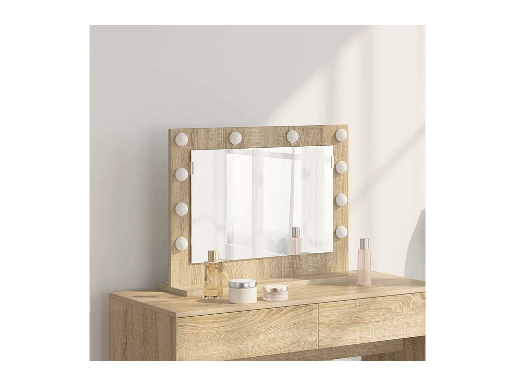 Miroir de vanité avec miroir Chêne Sonoma 60 x 45 x 18 cm