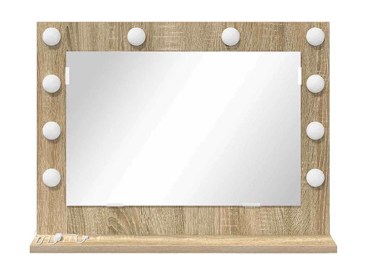 Miroir de vanité avec miroir Chêne Sonoma 60 x 45 x 18 cm