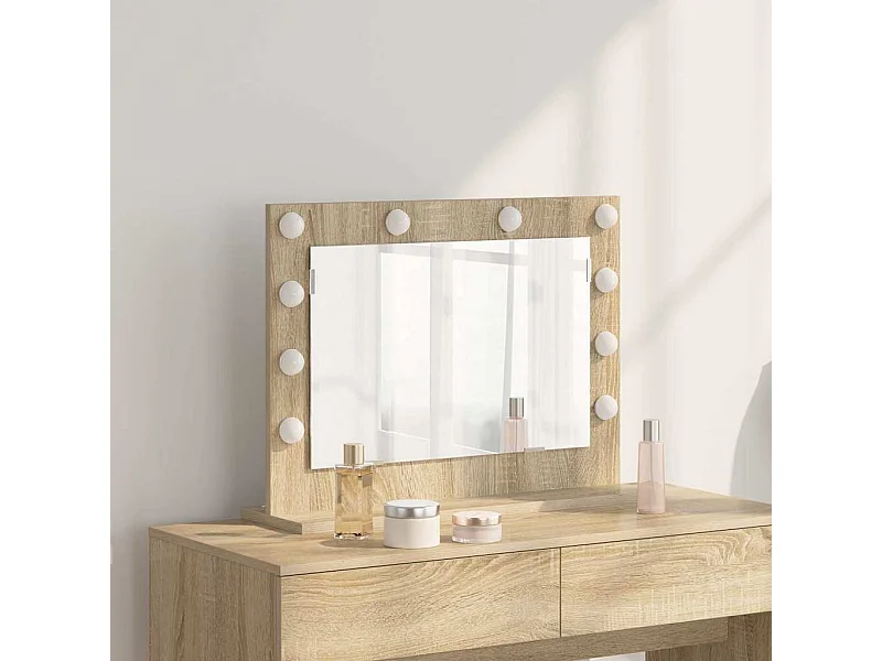 Miroir de vanité avec miroir Chêne Sonoma 60 x 45 x 18 cm