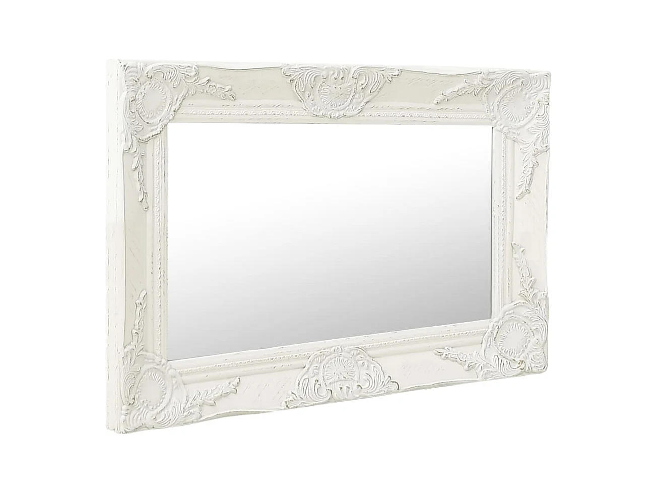 Espejo de pared estilo barroco 60x40 cm Blanco