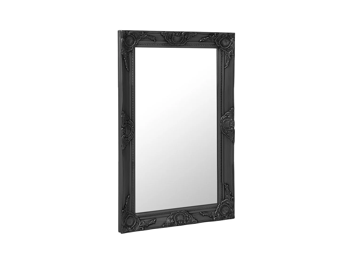 Specchio da parete in stile barocco 50x80 cm nero