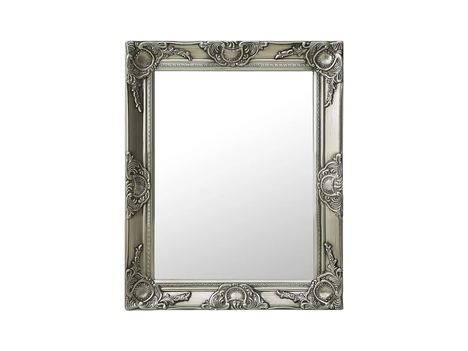 Wandspiegel in barokstijl 50x60 cm Zilver