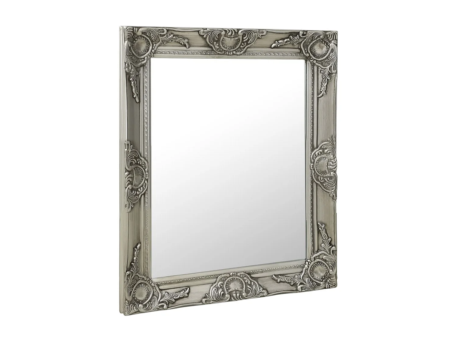 Specchio da parete in stile barocco 50x60 cm Argento
