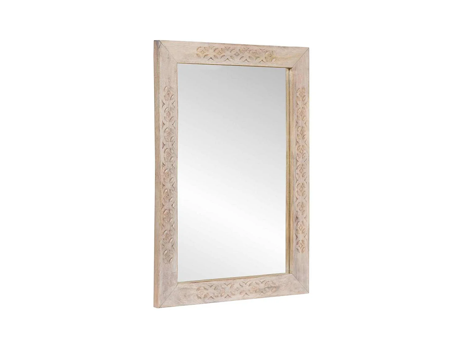 Miroir avec miroir Blanc 57 x 70 x 3 cm bois de manguier massif