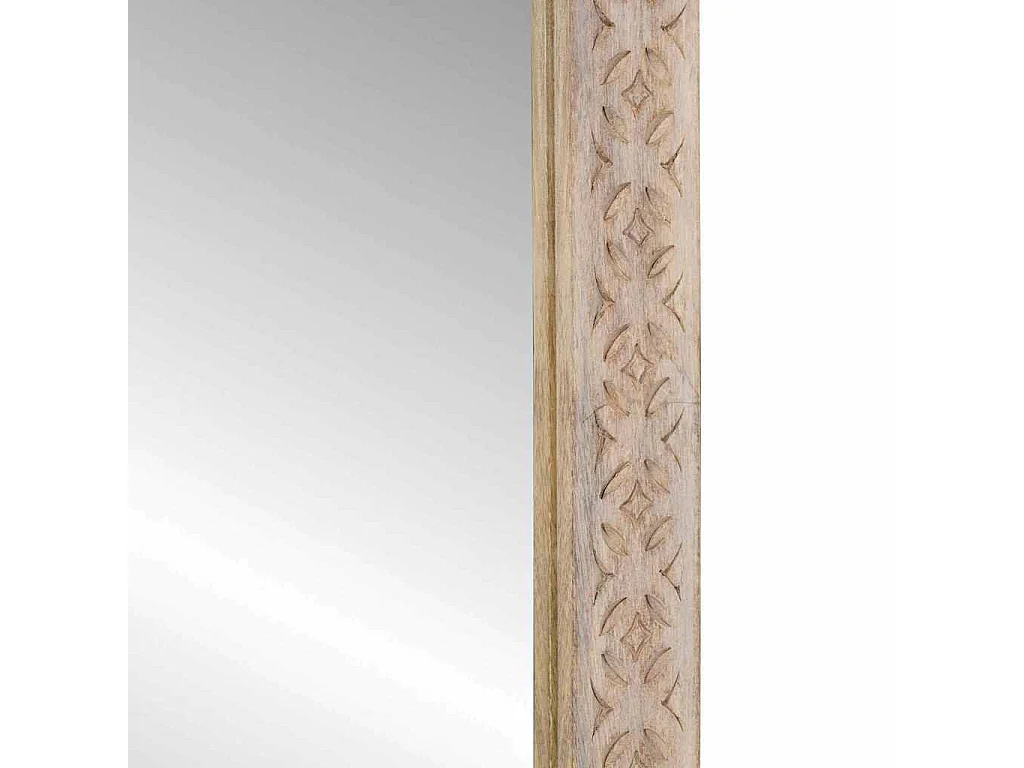 Miroir avec miroir Blanc 57 x 70 x 3 cm bois de manguier massif
