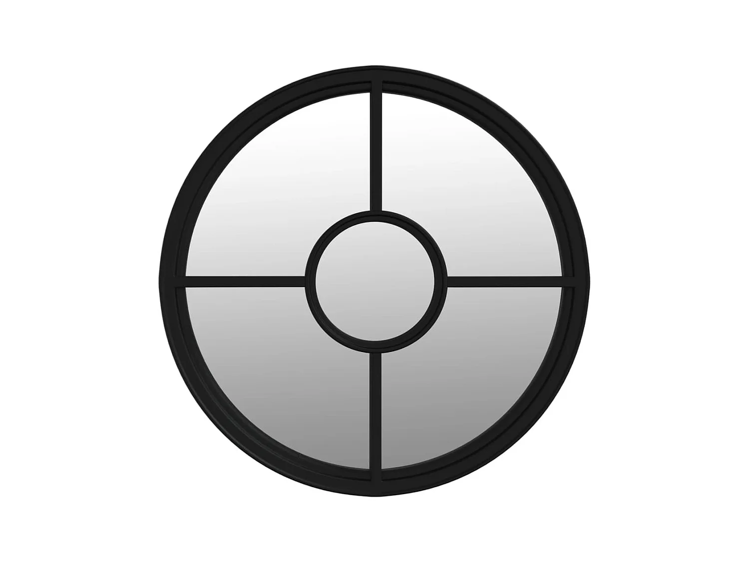 Espejo de jardín negro 60x4 cm hierro redondo uso exterior