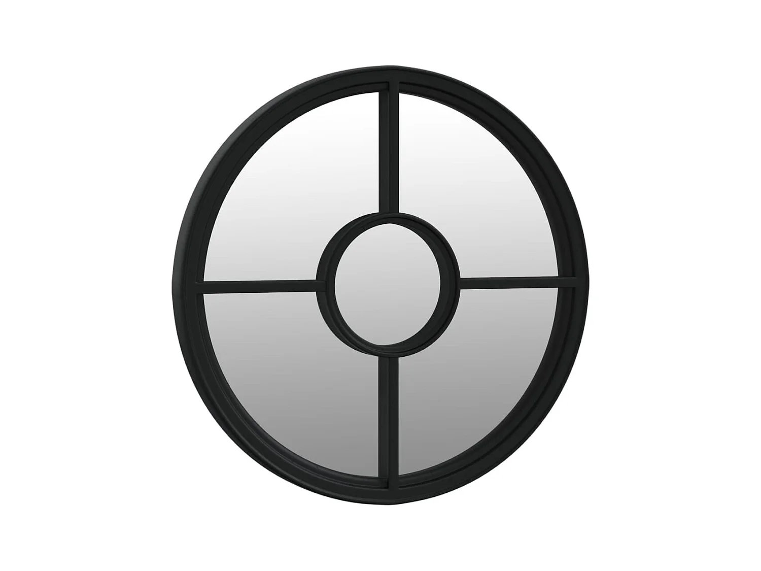 Espejo de jardín negro 60x4 cm hierro redondo uso exterior