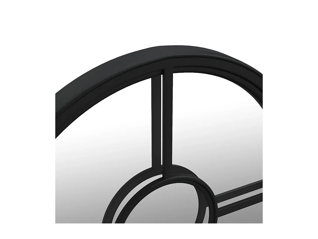 Espejo de jardín negro 60x4 cm hierro redondo uso exterior