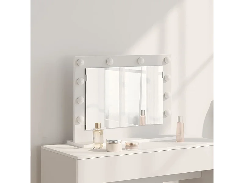 Miroir de vanité avec des lumières à LED Blanc 60 x 45 x 18 cm