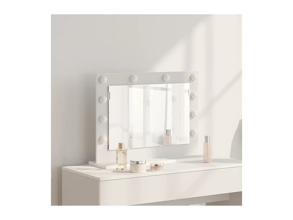 Miroir de vanité avec des lumières à LED Blanc 60 x 45 x 18 cm