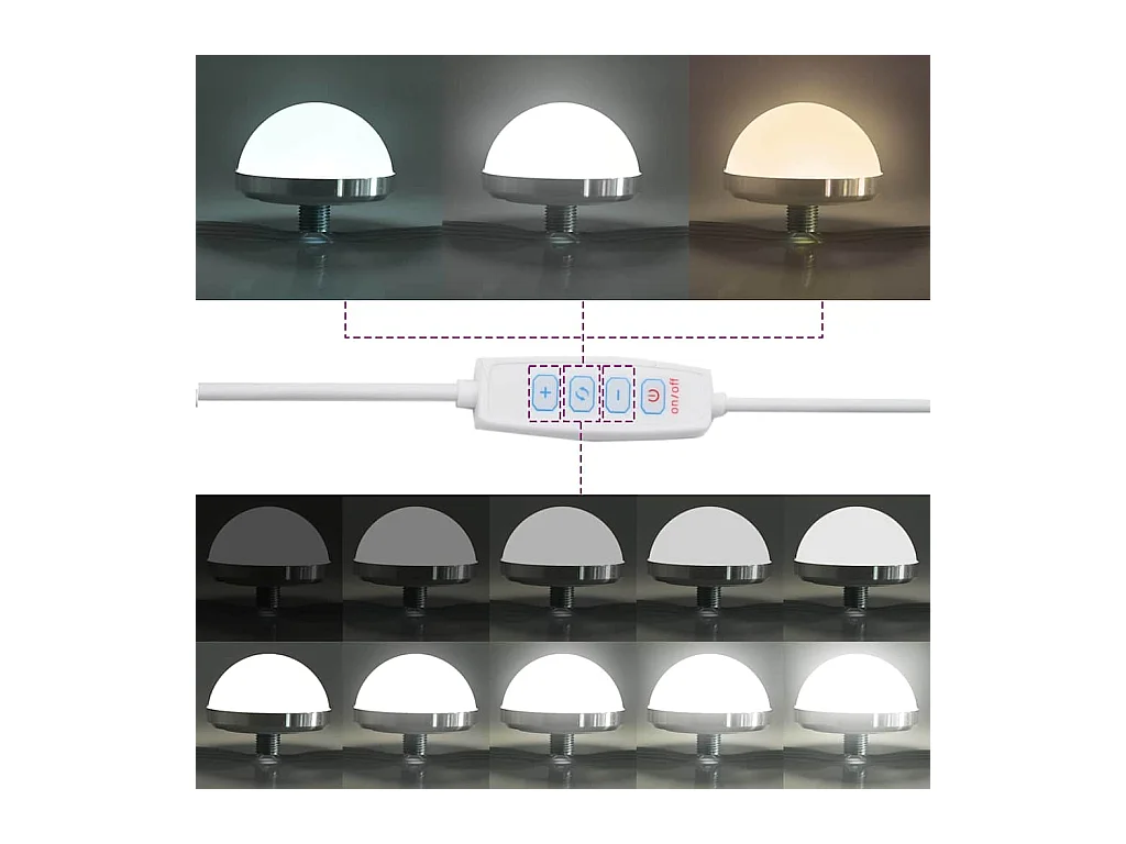 Kaptafelspiegel met LED-verlichting Wit 60 x 45 x 18 cm