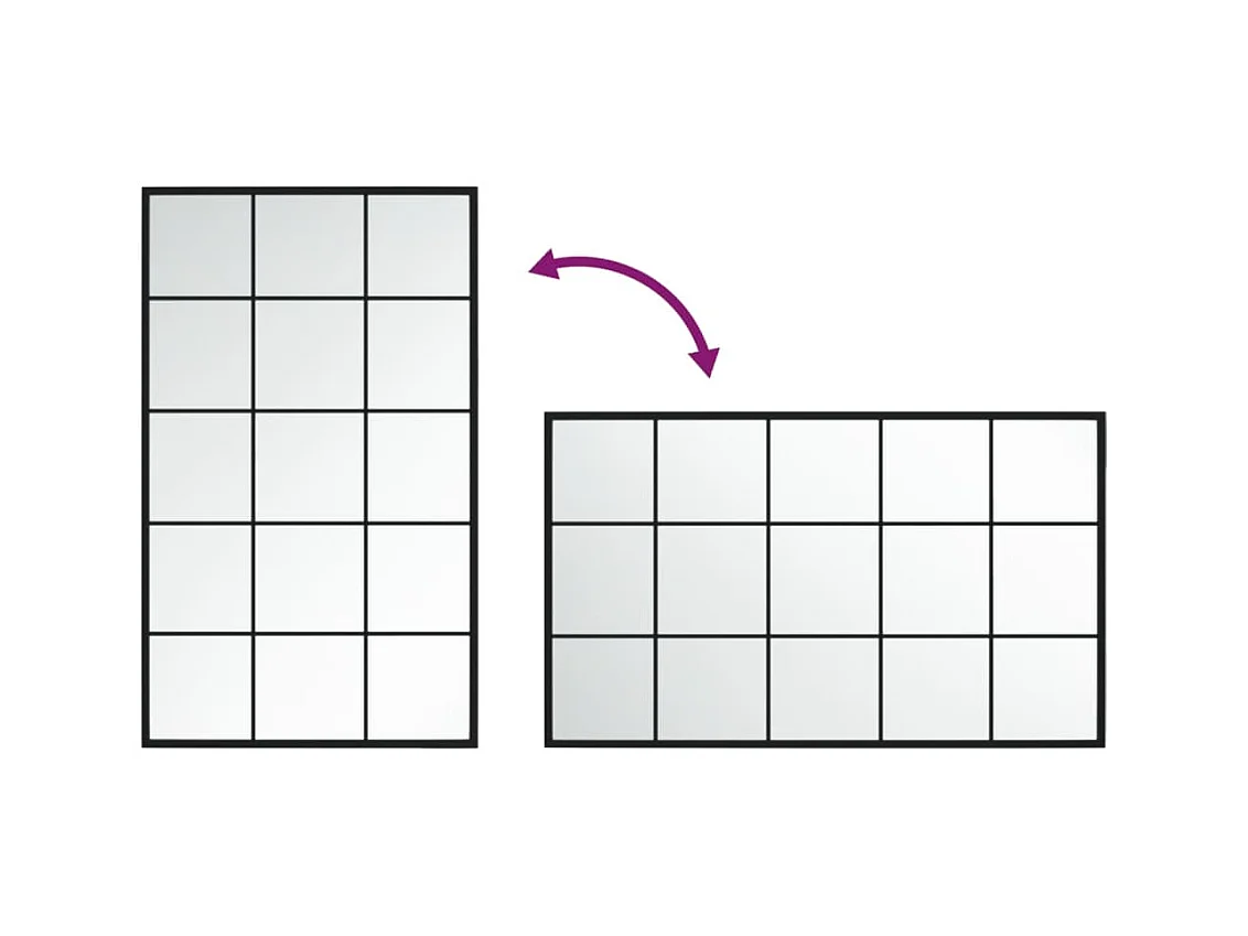 Zwarte wandspiegel 100x60 cm metaal