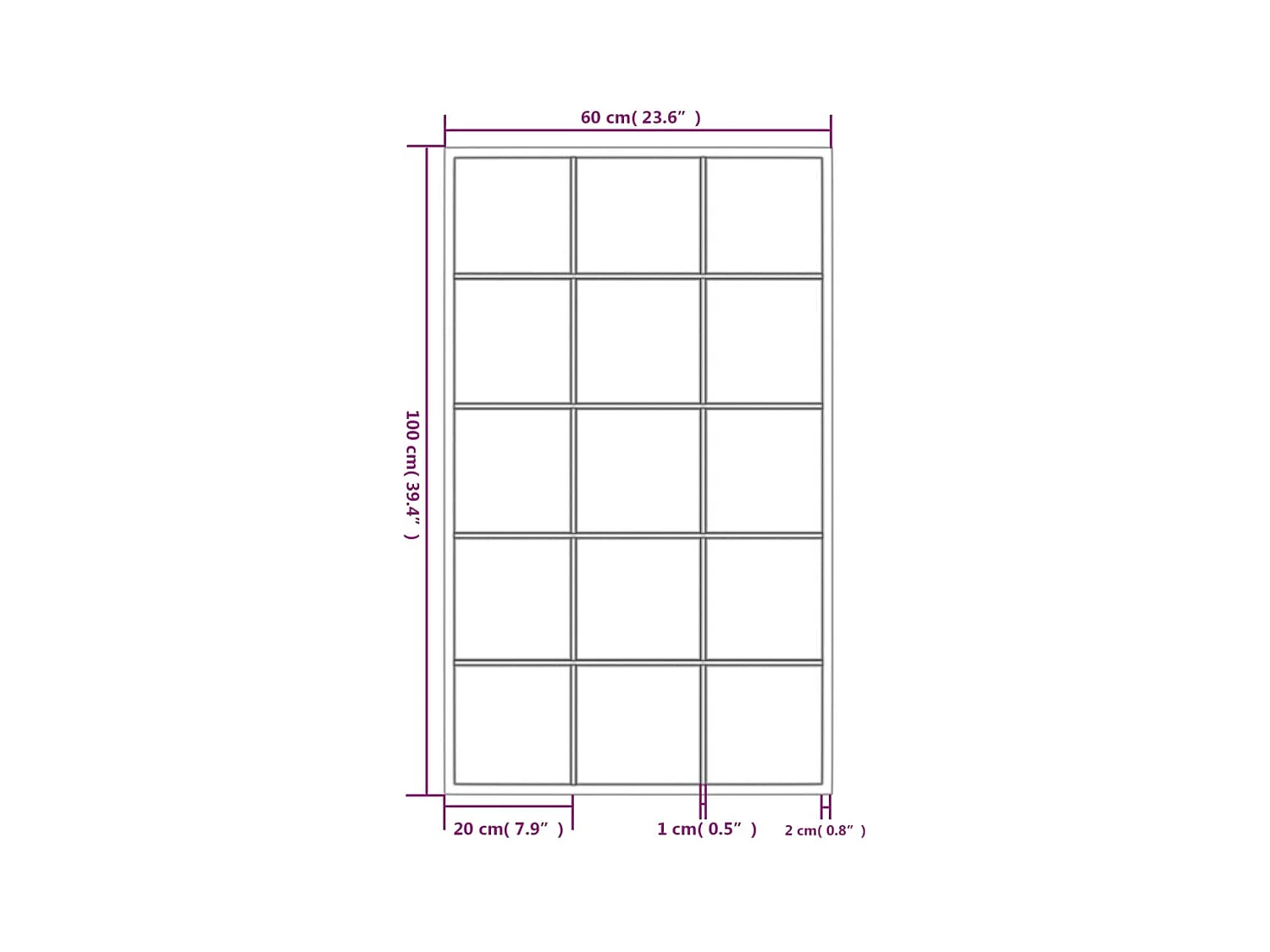 Zwarte wandspiegel 100x60 cm metaal