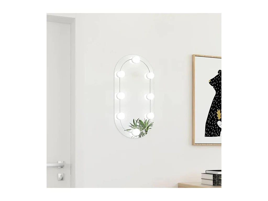 Specchio con illuminazione LED 60x30 cm Ovale Vetro