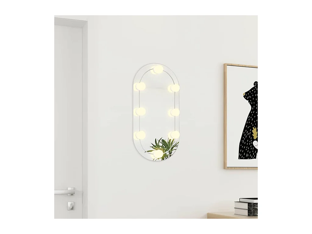 Spiegel met LED-verlichting 60x30 cm Ovaal Glas