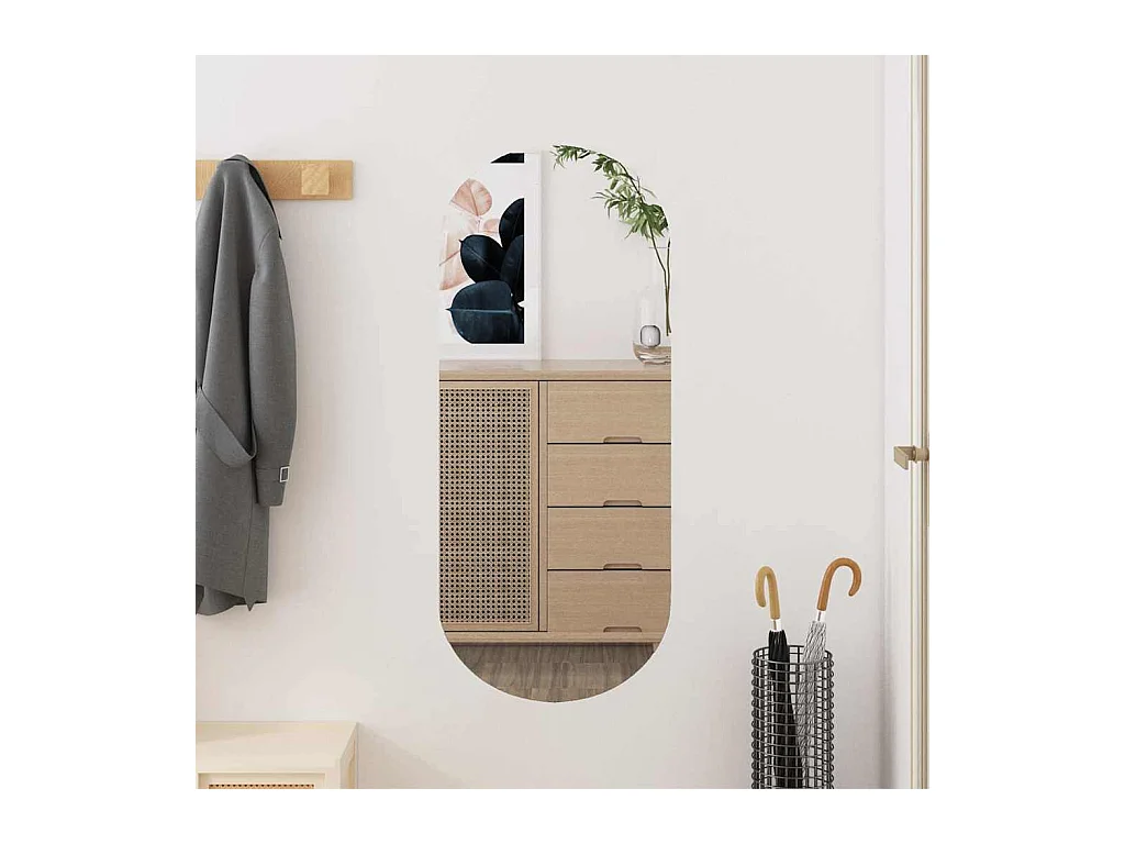 Wandspiegel 30x70 cm Oval Glas