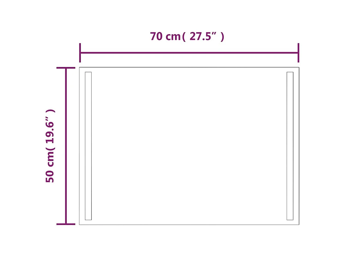 Miroir de salle de bain à LED 50x70 cm