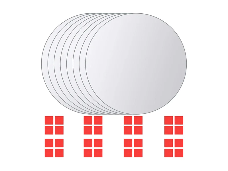 Spiegeltegel 8 stuks rond glas