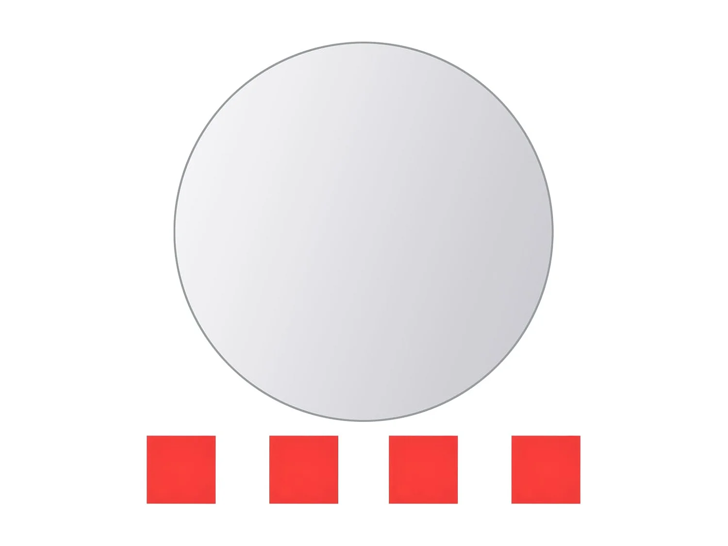 Piastrelle a specchio 8 pezzi in vetro rotondo