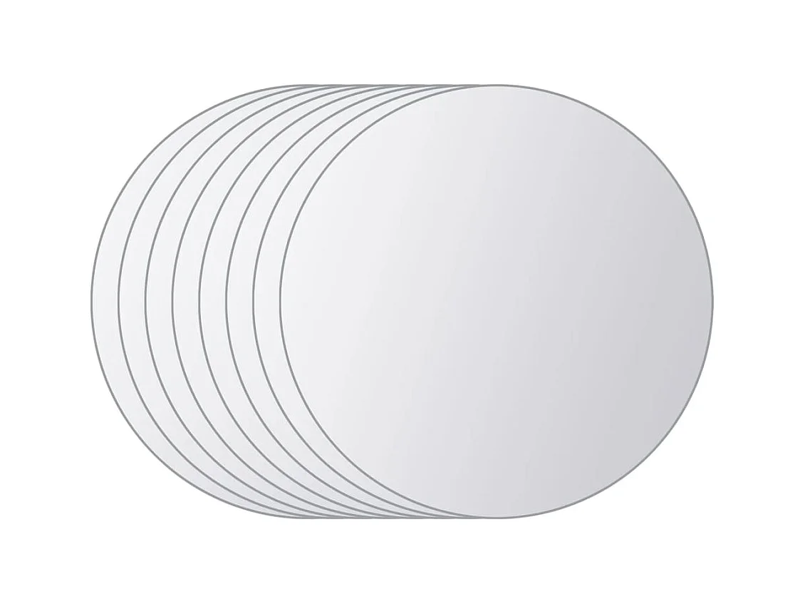 Spiegeltegel 8 stuks rond glas