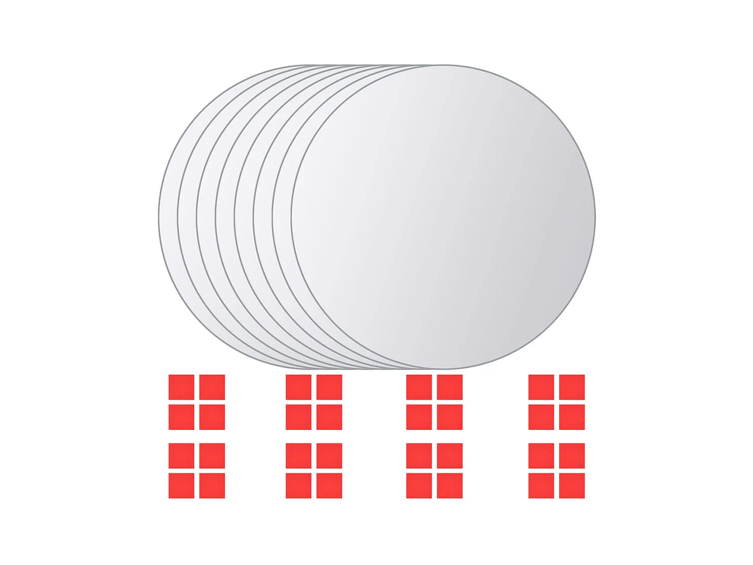 Spiegeltegels 16 stuks Rond Glas