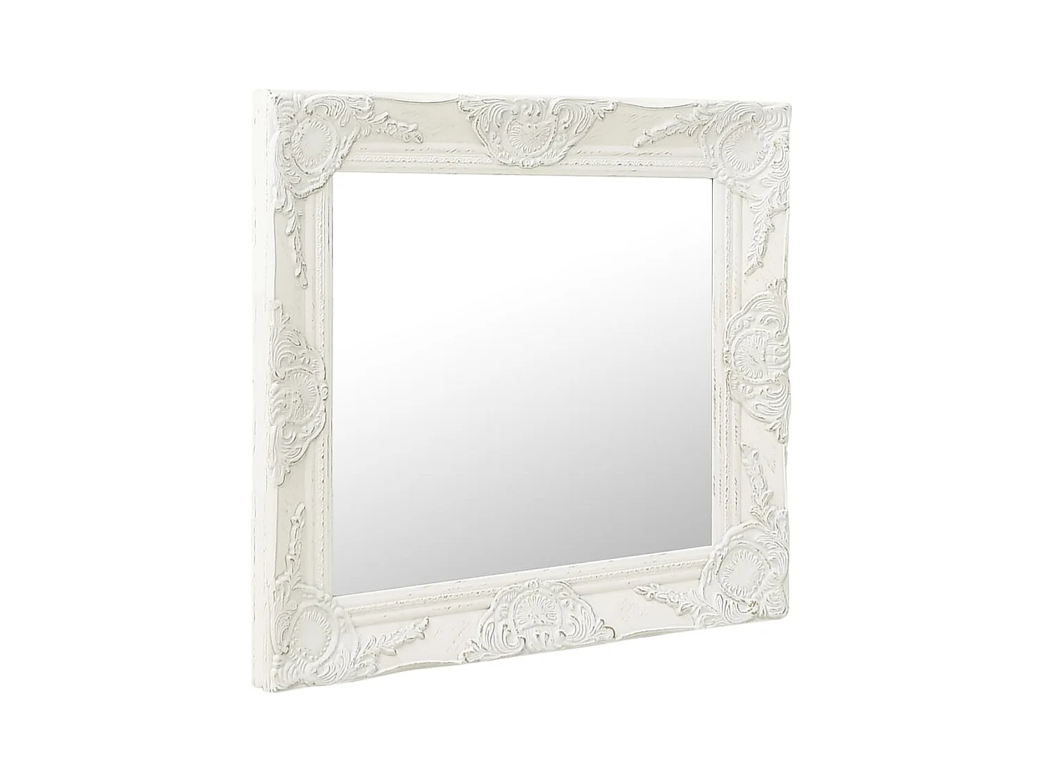 Espejo de pared estilo barroco 50x50 cm Blanco