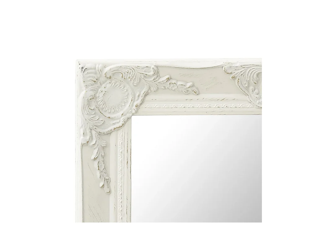 Espejo de pared estilo barroco 50x50 cm Blanco