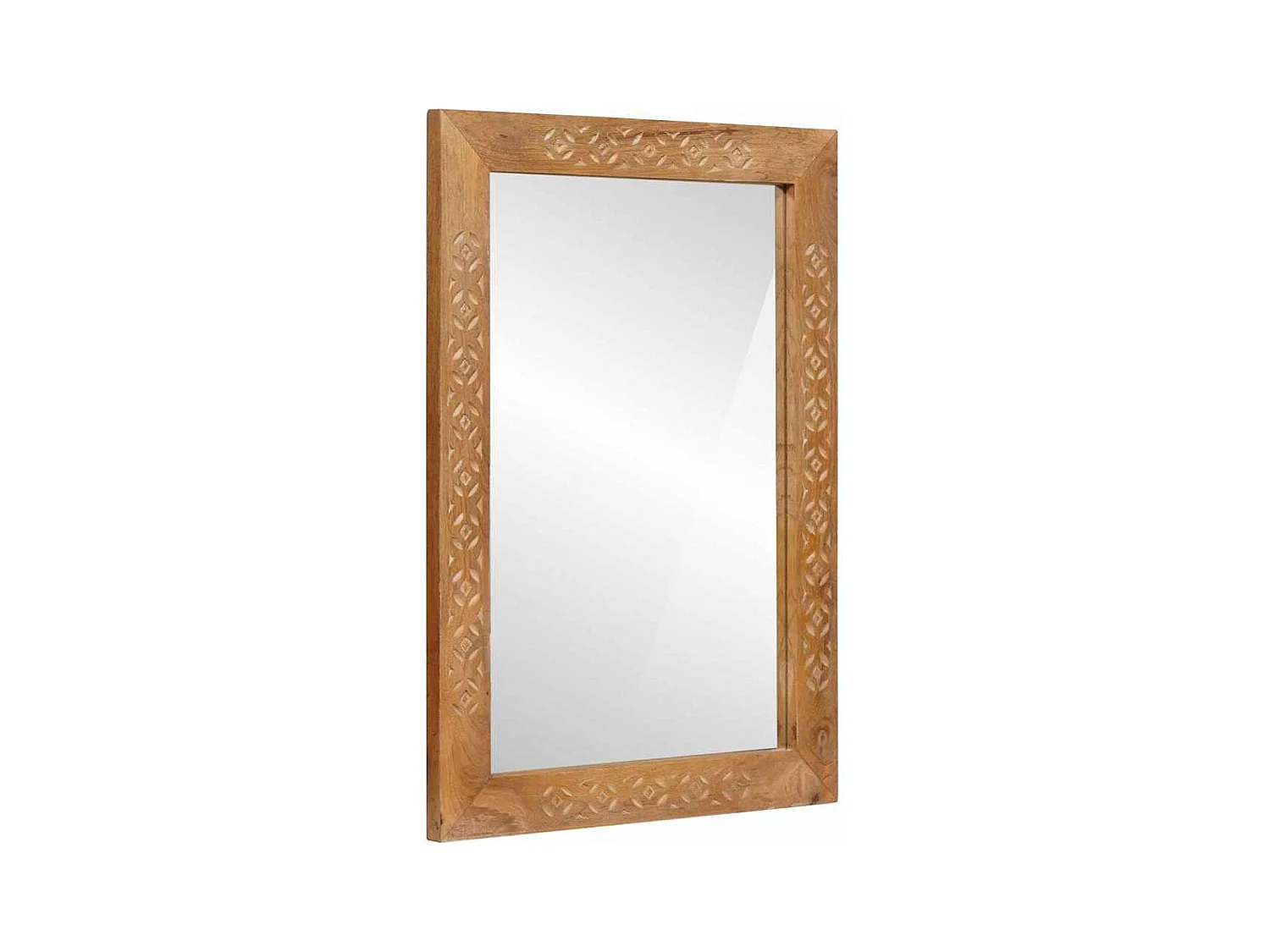 Miroir Marron clair 57 x 70 x 3 cm bois de manguier massif