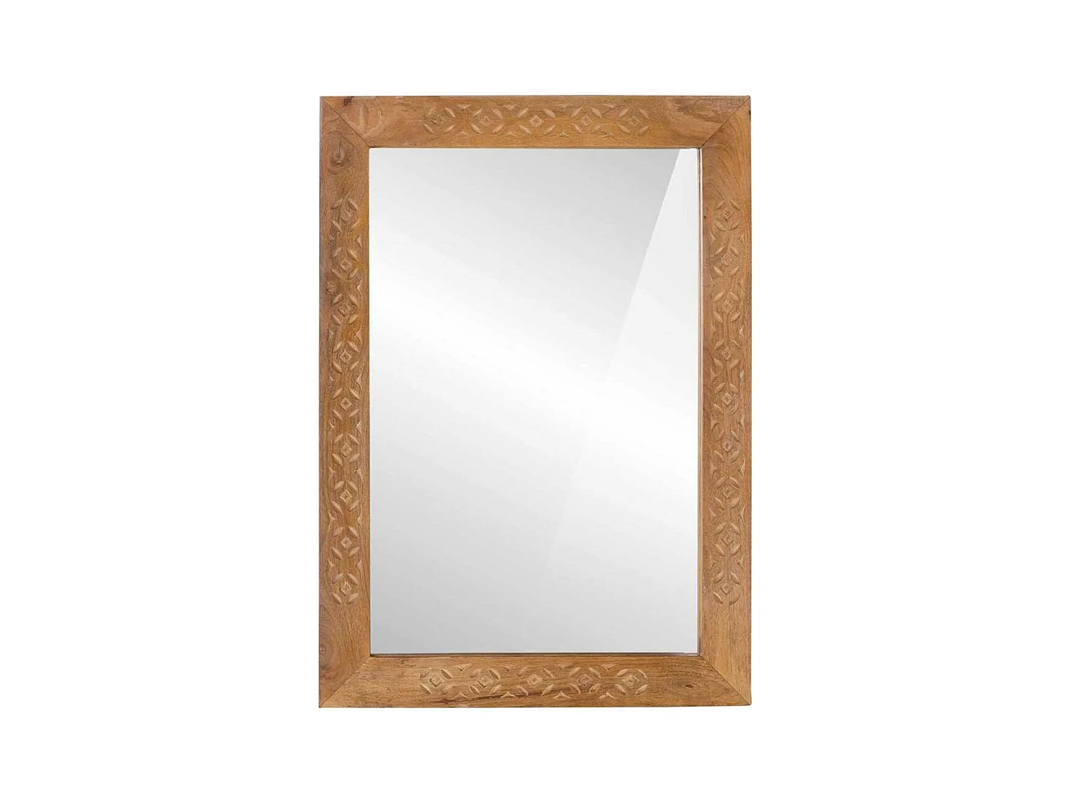 Miroir Marron clair 57 x 70 x 3 cm bois de manguier massif
