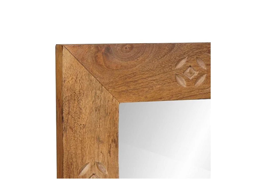 Miroir Marron clair 57 x 70 x 3 cm bois de manguier massif