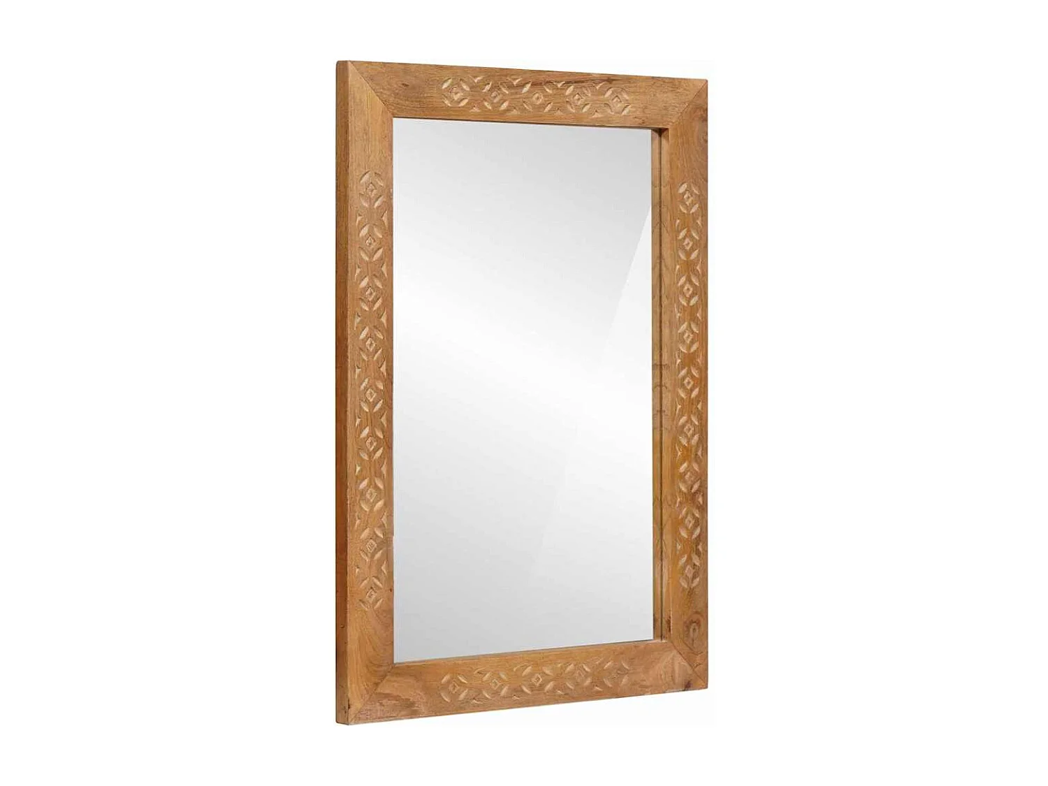 Miroir Marron clair 57 x 70 x 3 cm bois de manguier massif