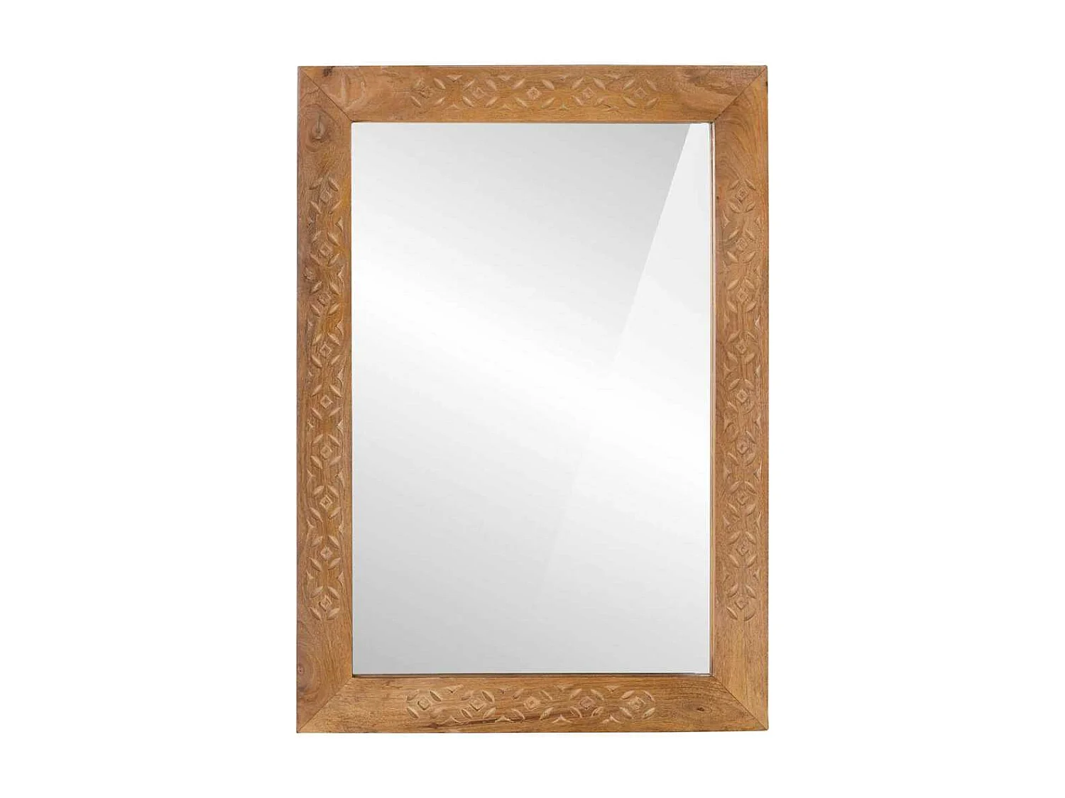 Miroir Marron clair 57 x 70 x 3 cm bois de manguier massif