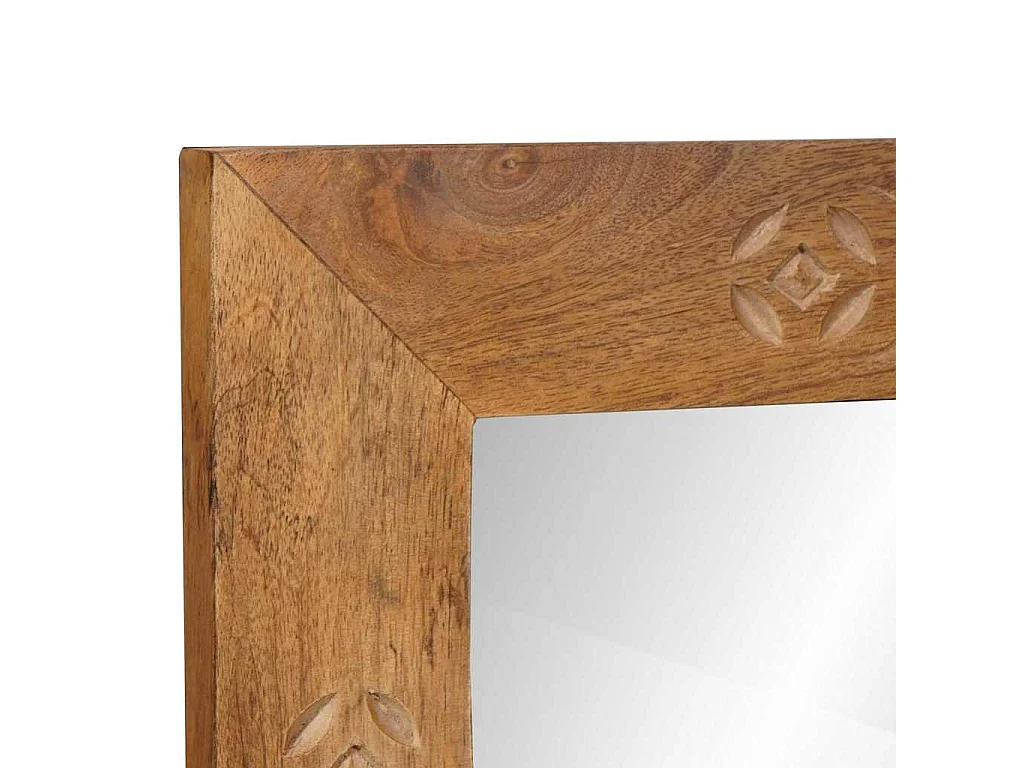 Miroir Marron clair 57 x 70 x 3 cm bois de manguier massif
