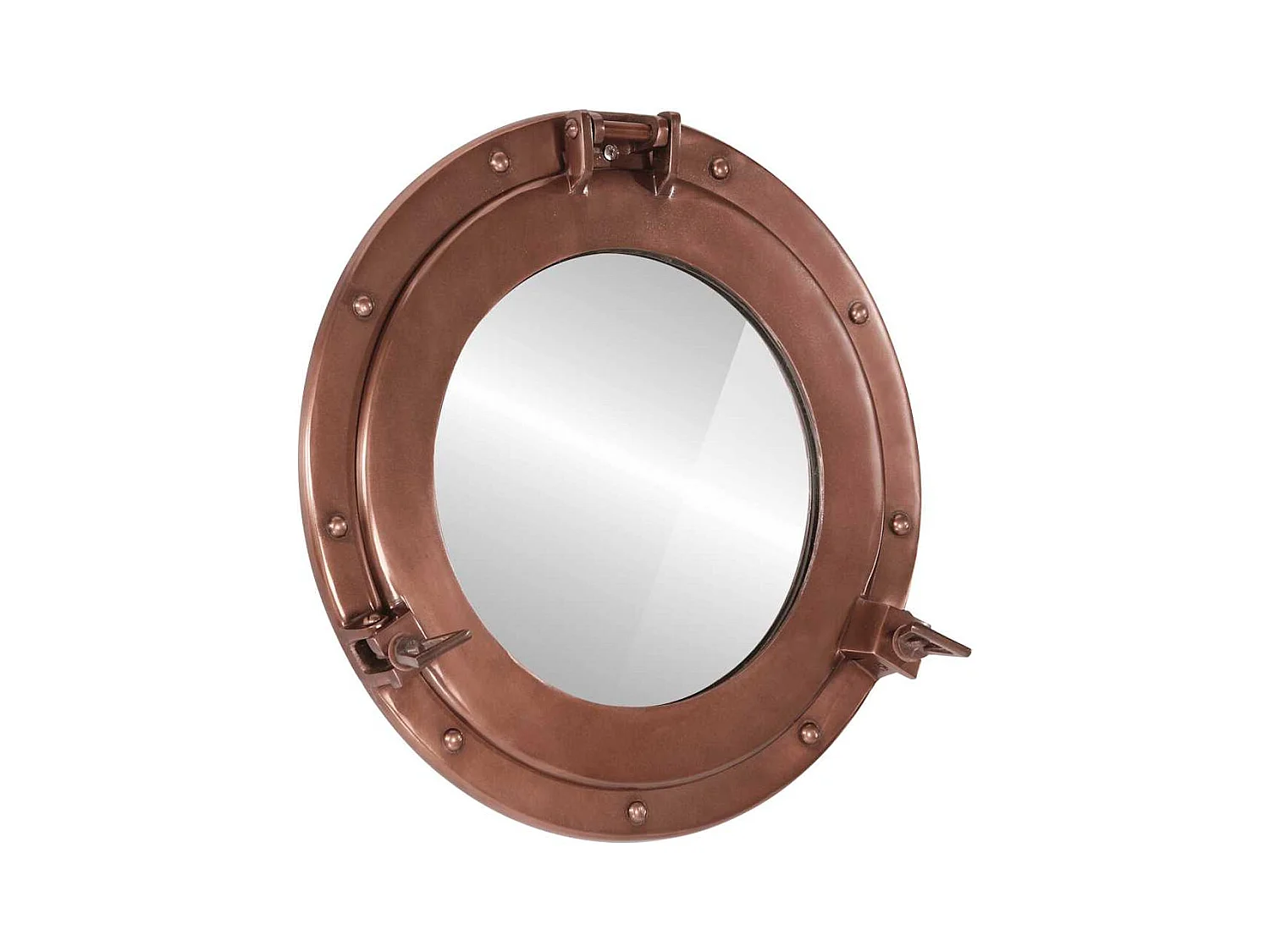 Miroir en forme de hublot mural Ø38 cm aluminium et verre