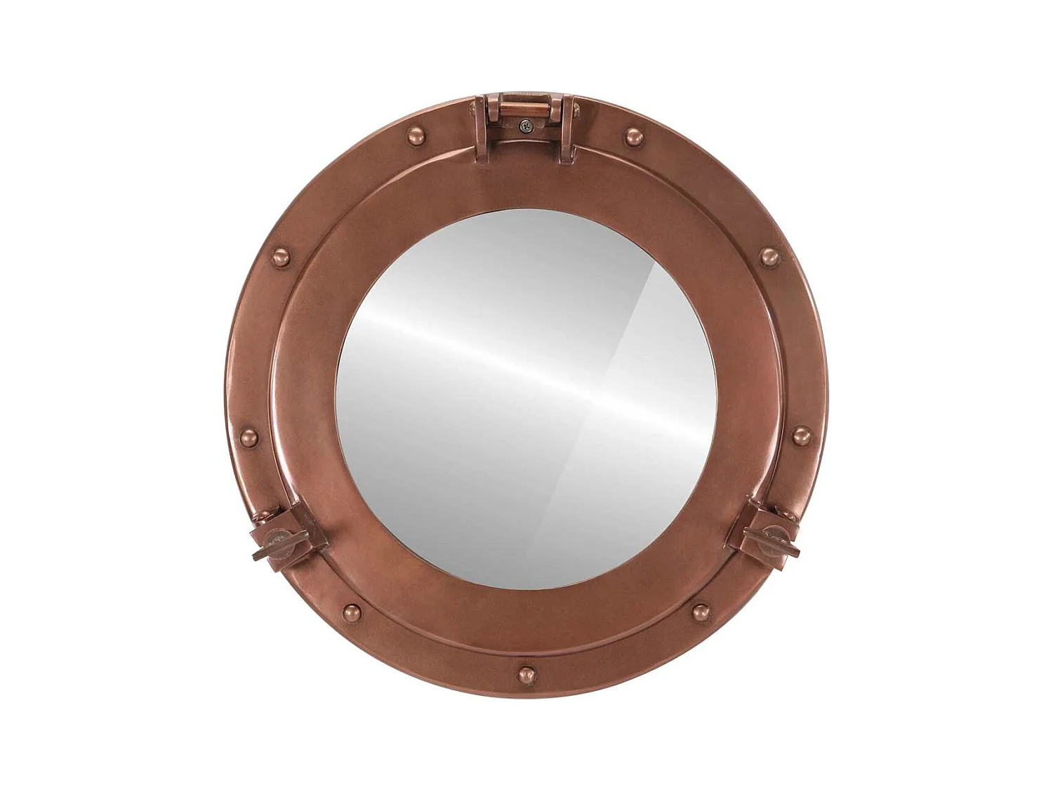 Miroir en forme de hublot mural Ø38 cm aluminium et verre