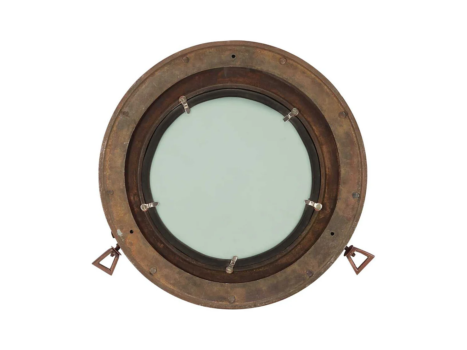 Miroir en forme de hublot mural Ø38 cm aluminium et verre