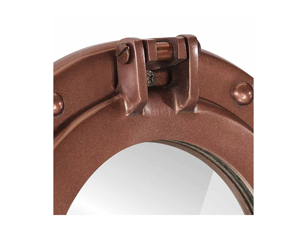 Miroir en forme de hublot mural Ø38 cm aluminium et verre