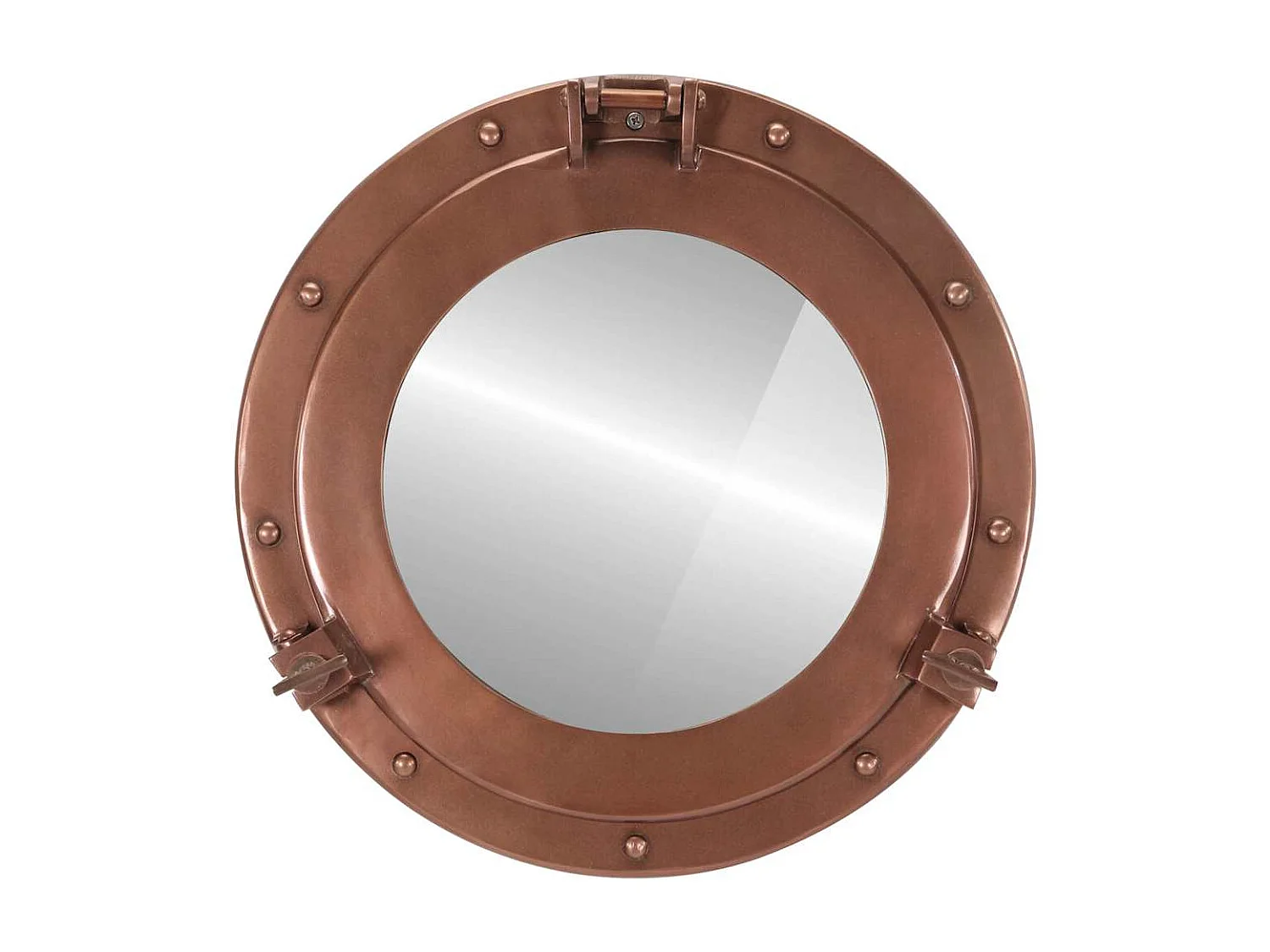 Miroir en forme de hublot mural Ø38 cm aluminium et verre